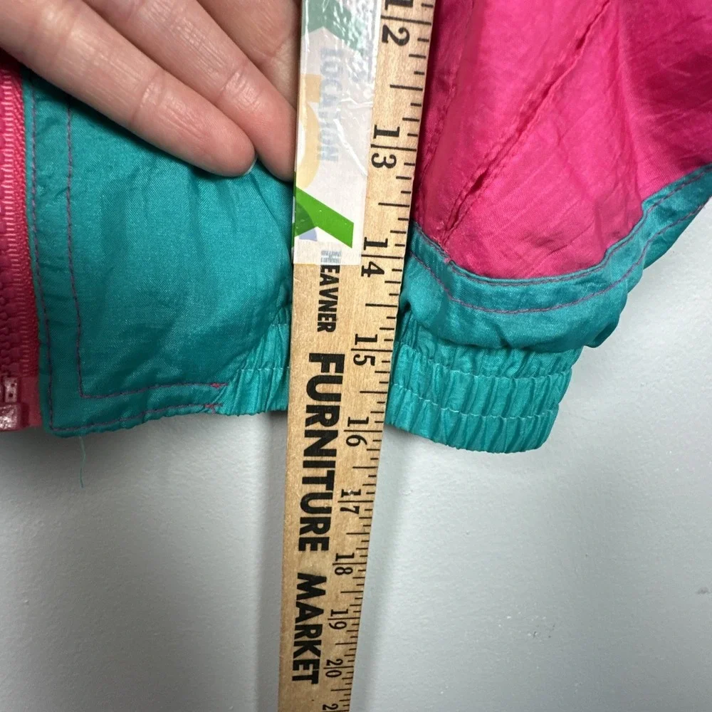 Vintage London Fog Medium Baby Jacket Medium Pink Green Retro Zip Colorful